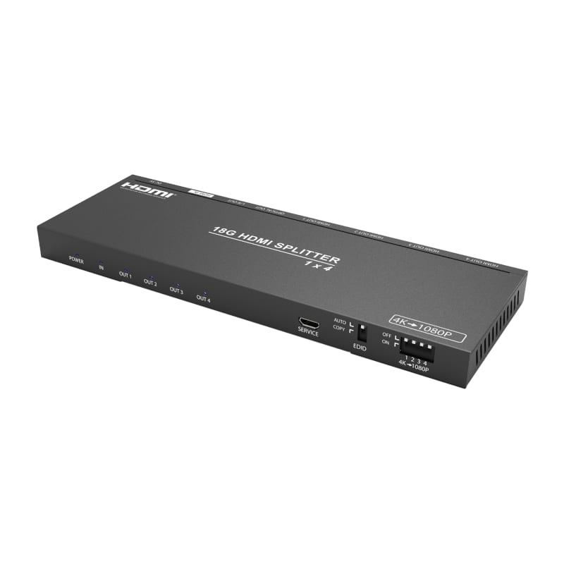 Hdcvt 1x4 Hdmi 2.0 Splitter With Scaler/audio Extract Edid Hdcp 2.2