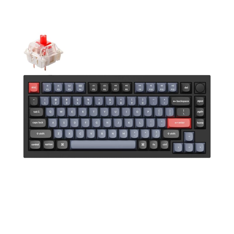 Keychron Q1 75% Red G Pro Switches Aluminium Rgb Wired Keyboard - Black