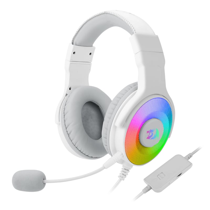 Redragon Over-ear Pandora Usb (power Only)|aux (mic And Headset) Rgb Gaming Headset - White